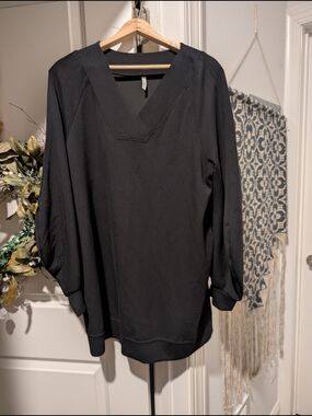 Halara Black V Neck Soft Tunic Dress XL